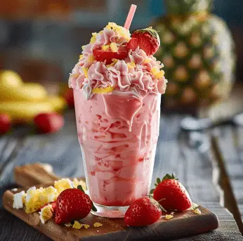 Strawberry Piña Colada with Malibu Frosting