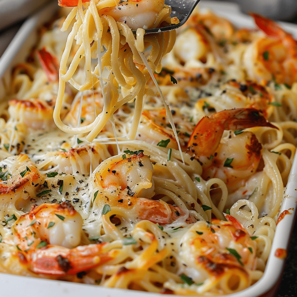 Shrimp Scampi Pasta Bake