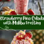 Strawberry Piña Colada with Malibu Frosting