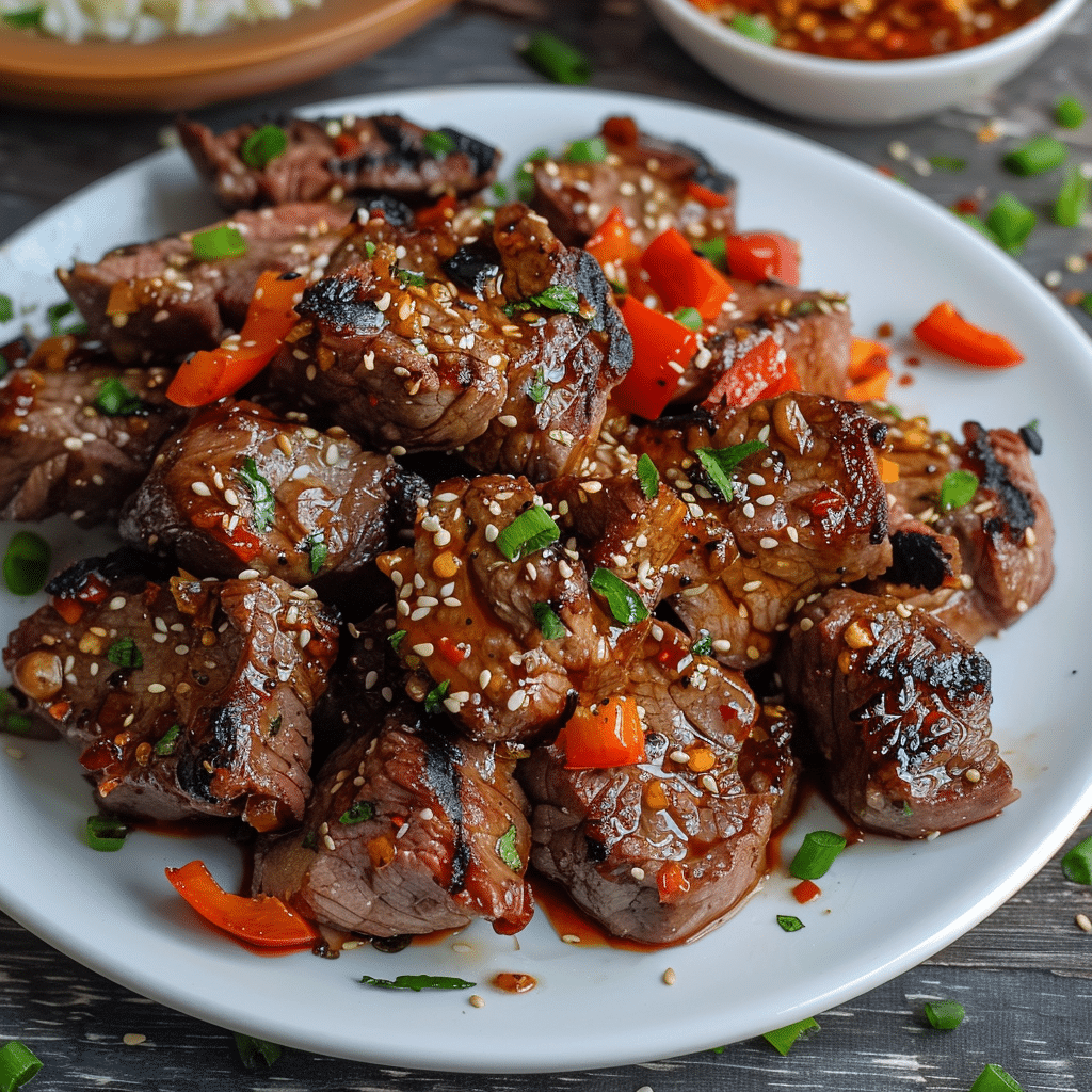 Air Fryer Honey Garlic Steak Sweet Pepper Bites