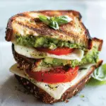 Avocado, Mozzarella, and Tomato Grilled Cheese