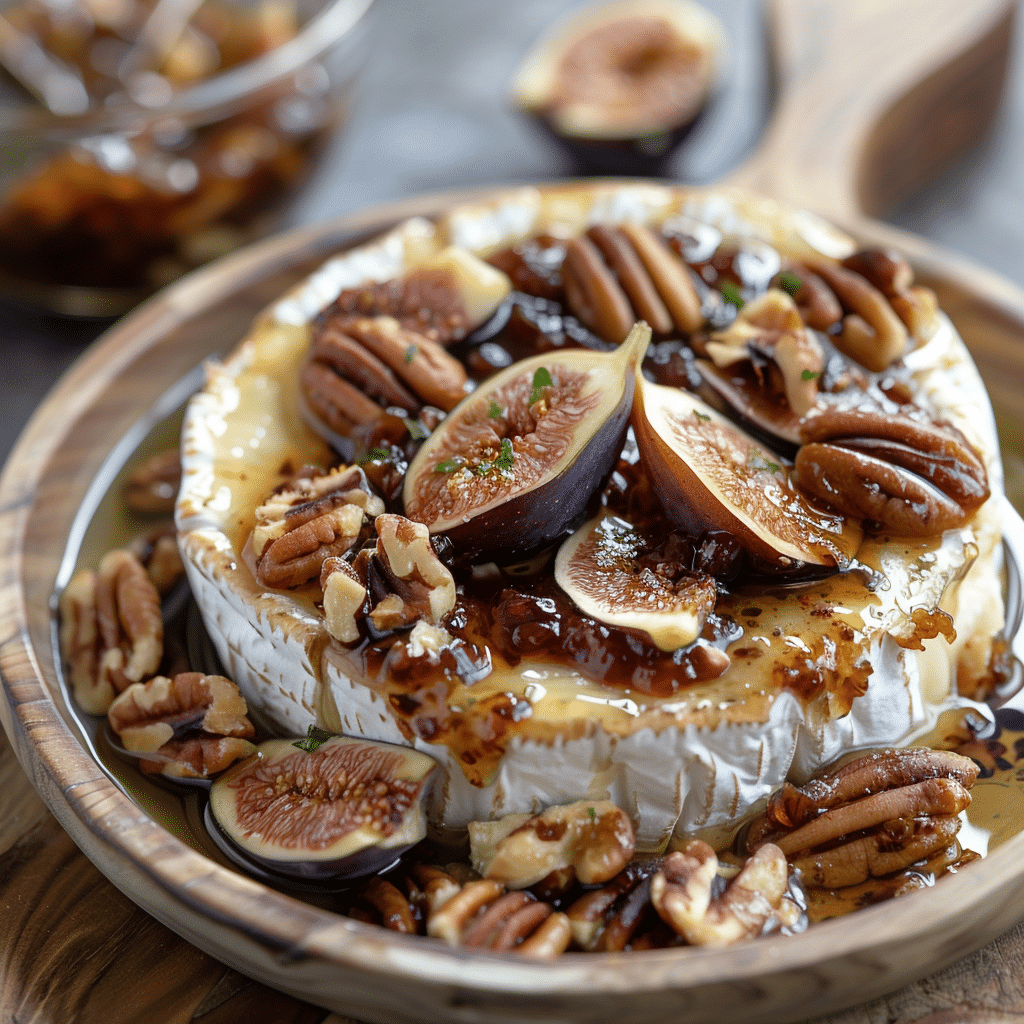 Baked Brie with Fig Jam and Pecans