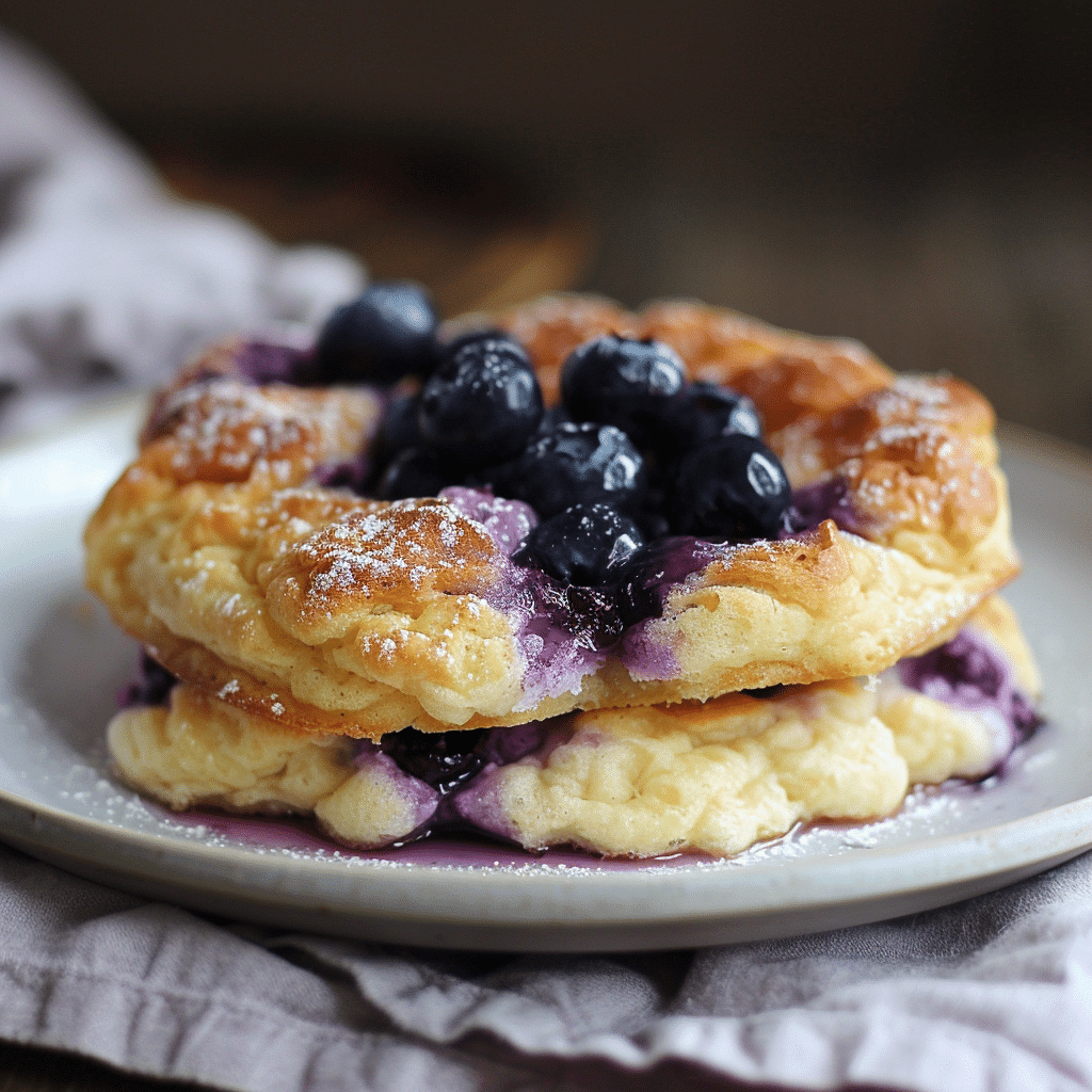 Blueberry Fluffy Cottage Cheese Cloud Bread