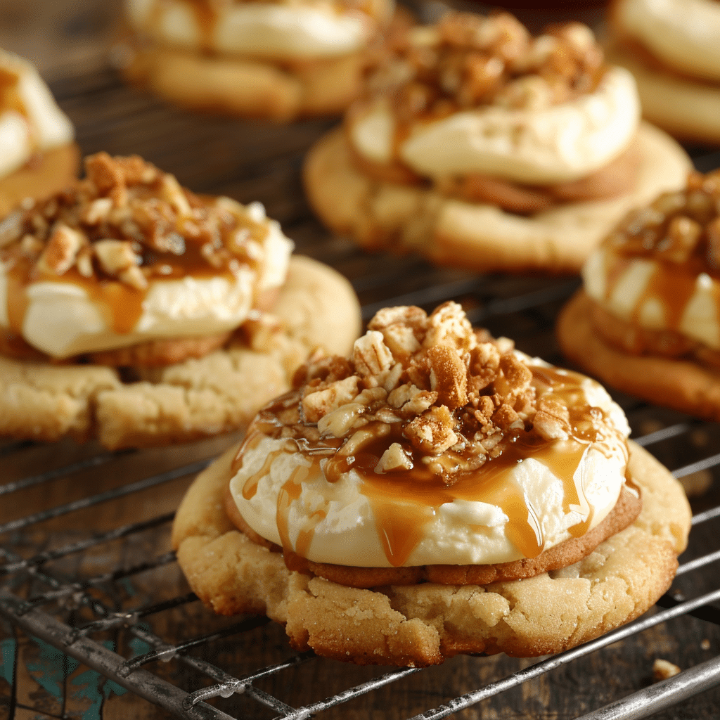 Cheesecake-Stuffed Caramel Apple Cookies