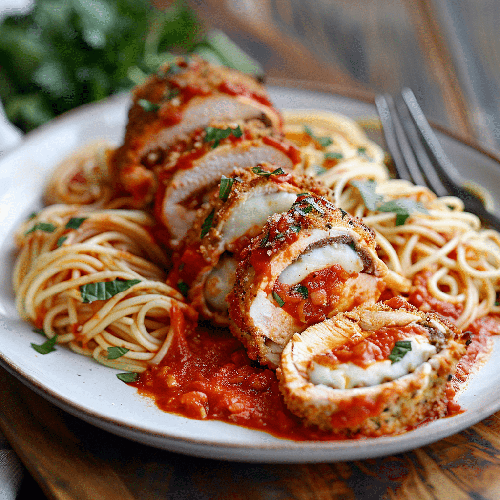 Chicken Parmesan Stuffed with Cream Cheese