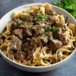 Crockpot Beef Tips & Noodles