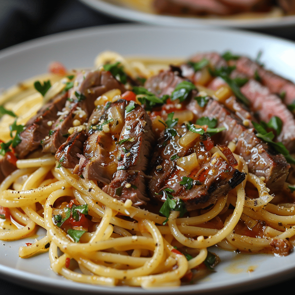 Garlic Butter Steak Lightning Noodles