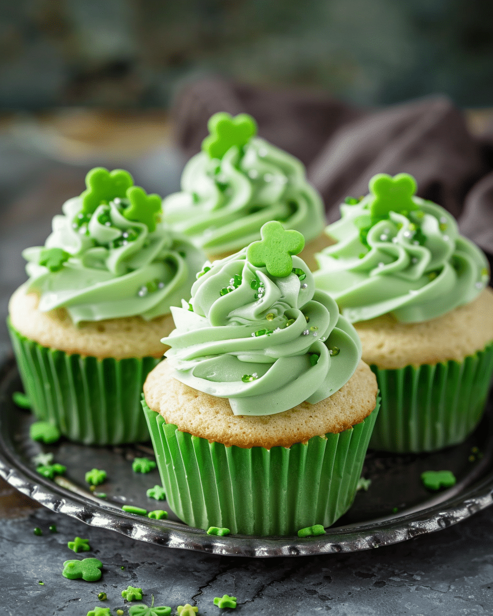 Simple Shamrock Cupcakes
