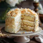 White German Chocolate Cake with a Cheesecake Center