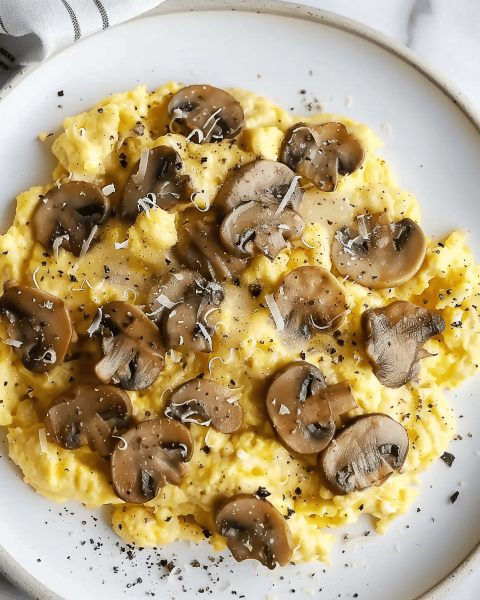 Truffle Mushroom Scrambled Eggs
