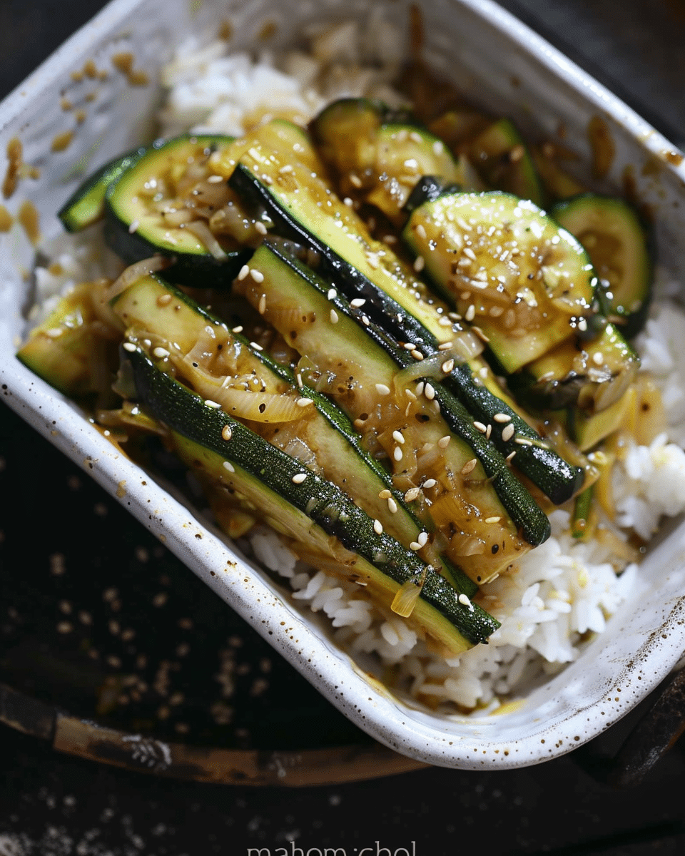 Zucchini Stir Fry with Garlic and Sesame Seeds