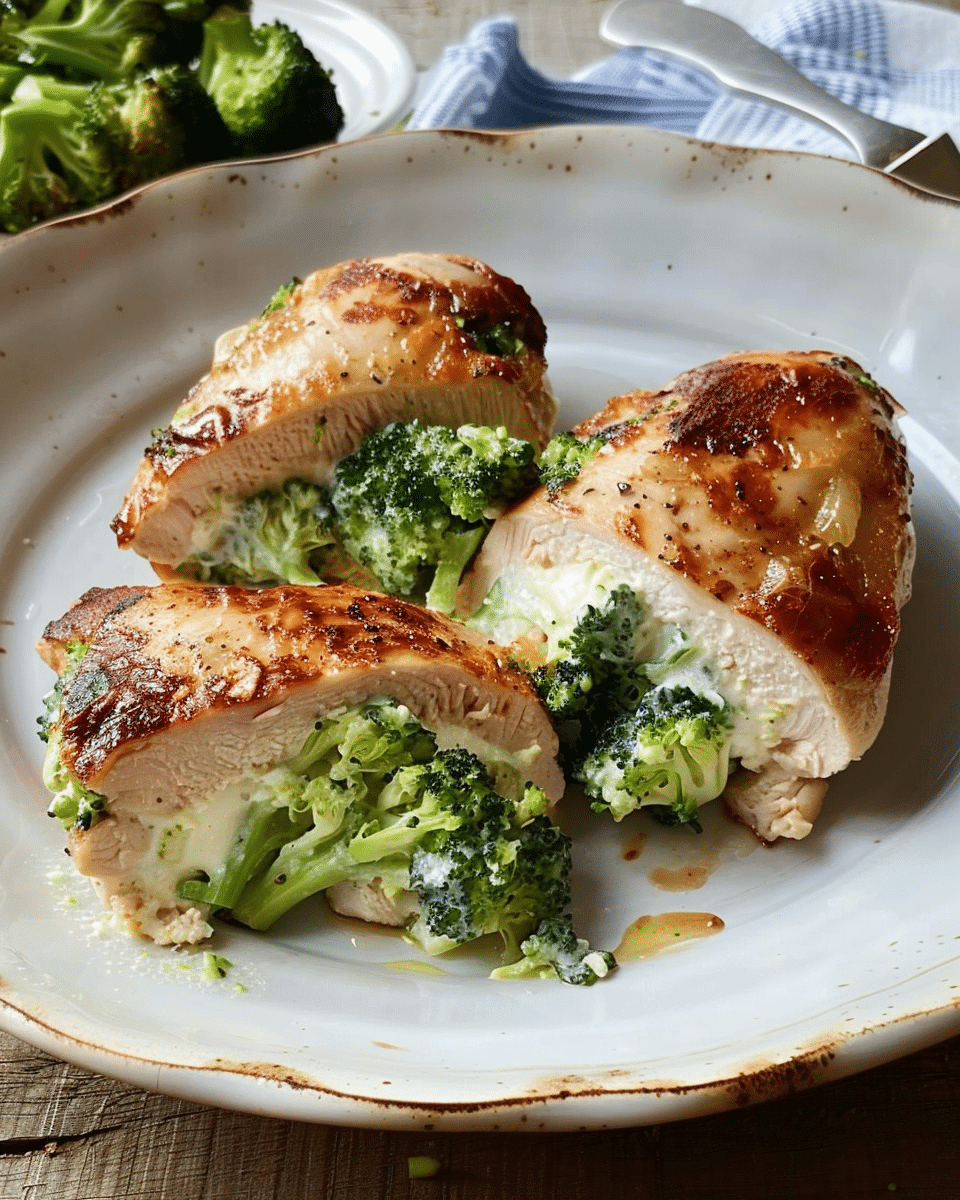 Cream Cheese and Broccoli Stuffed Chicken Breasts