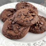 Fudgy Vegan Double Chocolate Chip Cookies