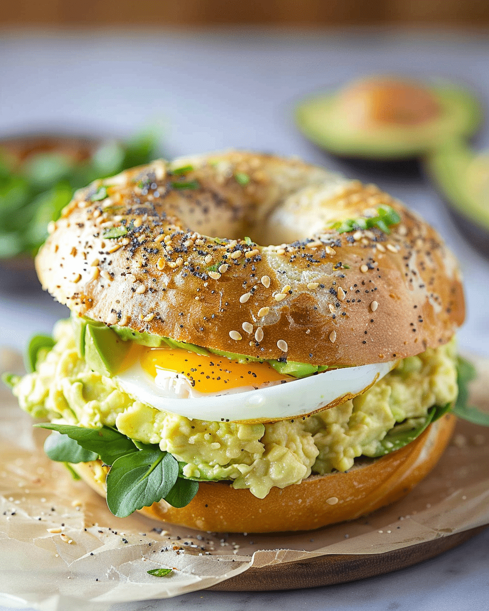 Avocado Egg Bagel Sandwich
