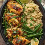 Baked Lime Chicken with Green Beans and Quinoa