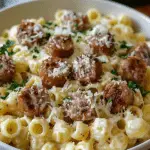 Garlic Butter Sausage Bites with Creamy Parmesan Pasta