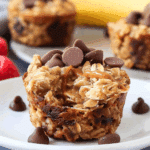Peanut Butter Banana Baked Oatmeal Cups