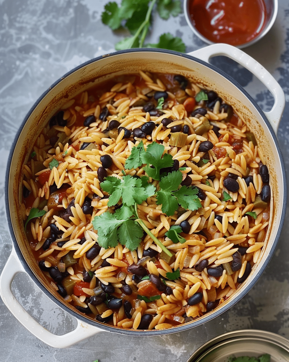 One-Pot Taco Orzo with Black Beans