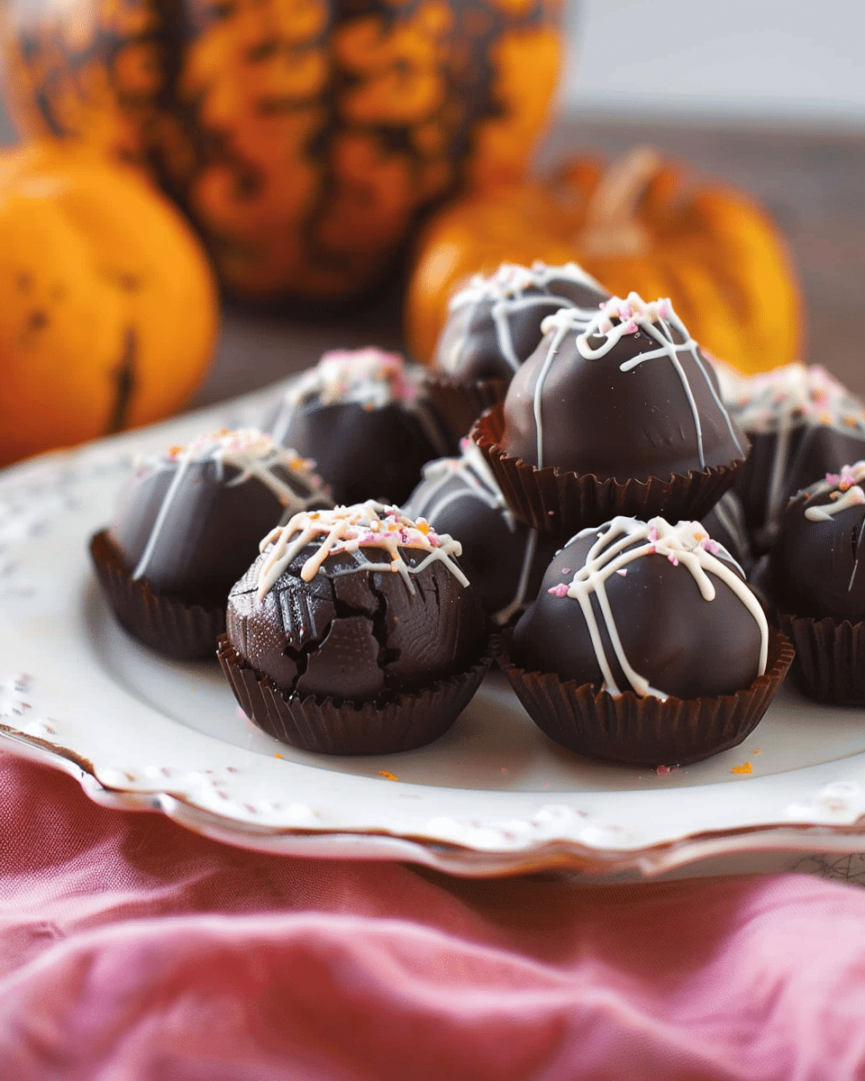 Dark Chocolate Pumpkin Truffles