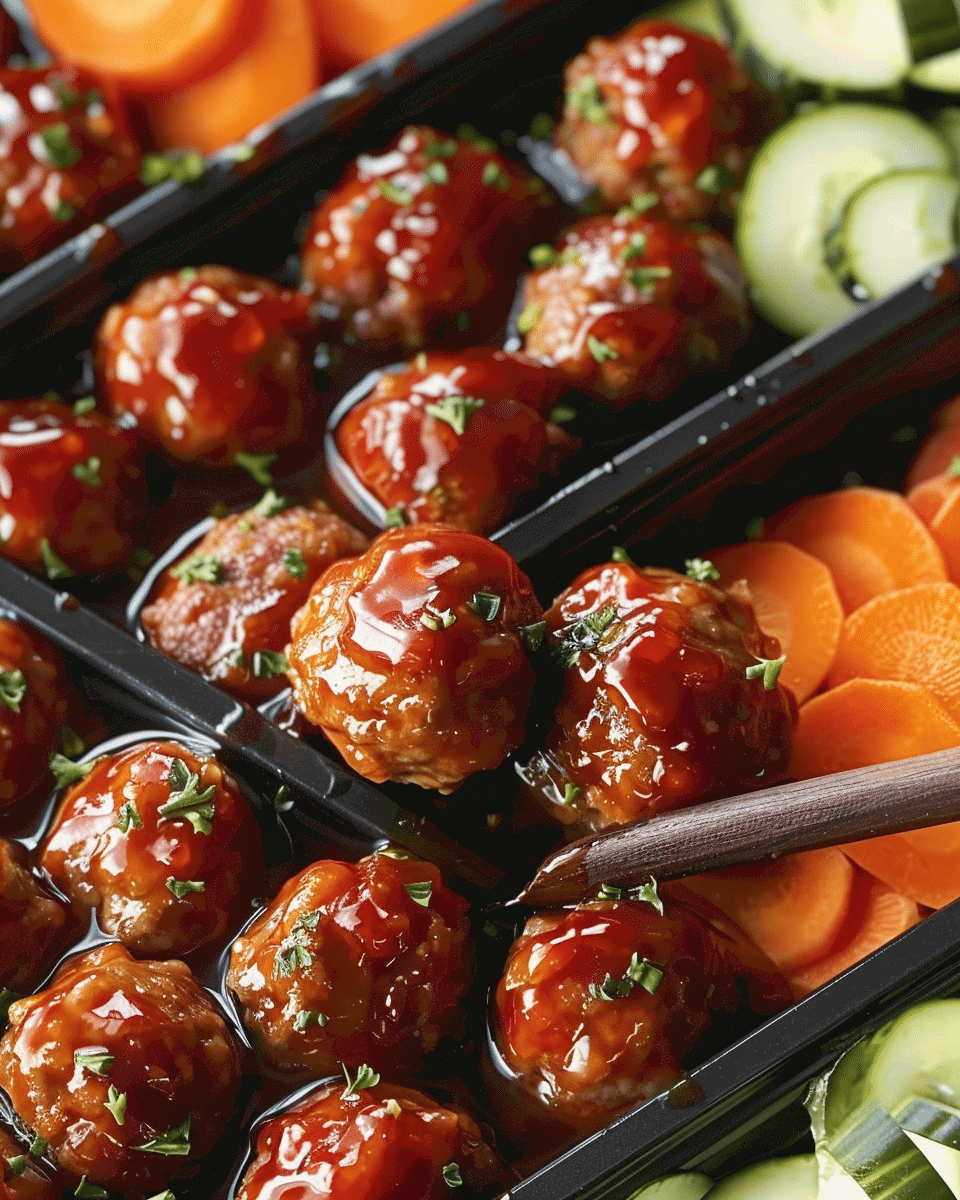 Honey Sriracha Glazed Meatballs