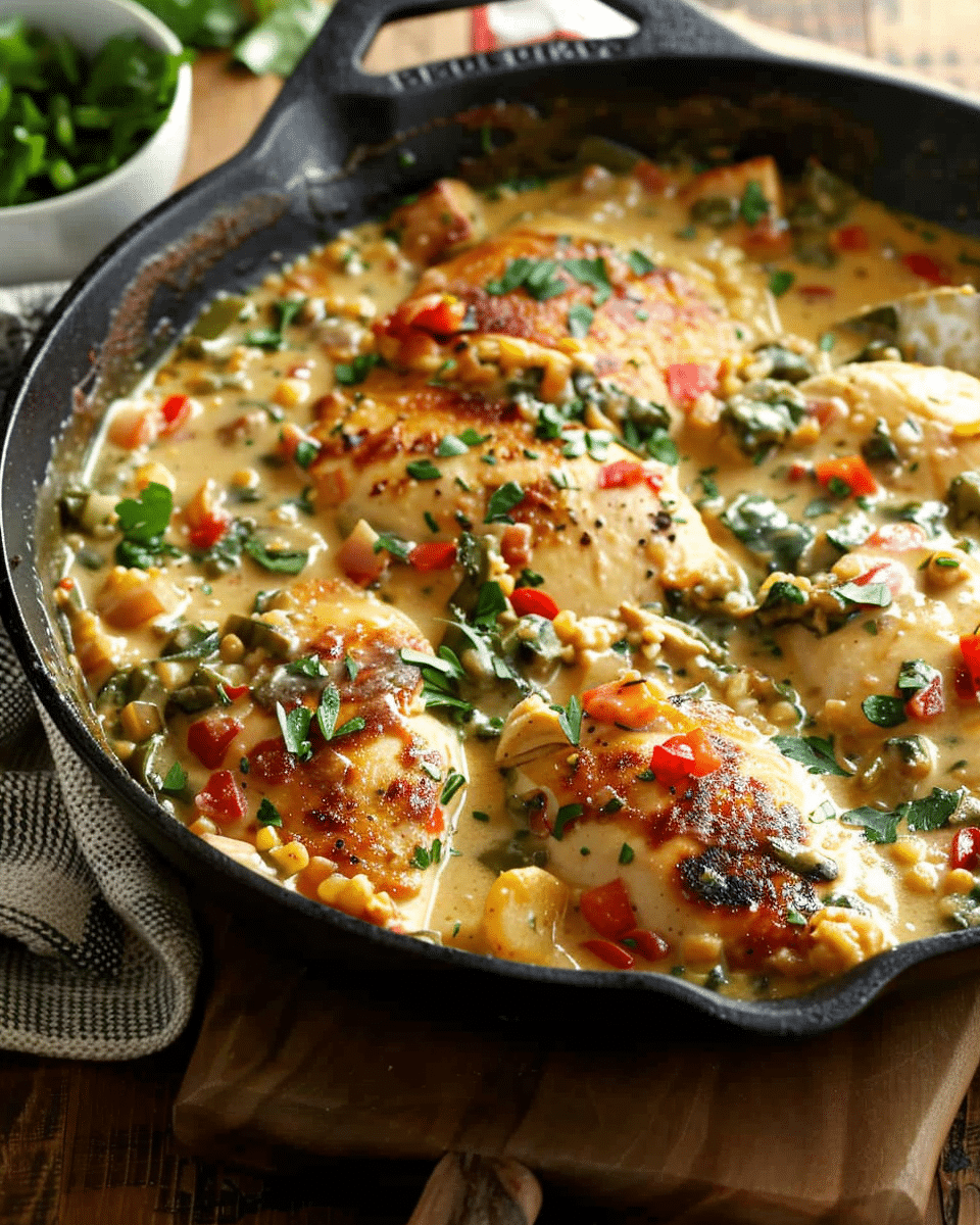 Smothered Creamy Chicken Skillet