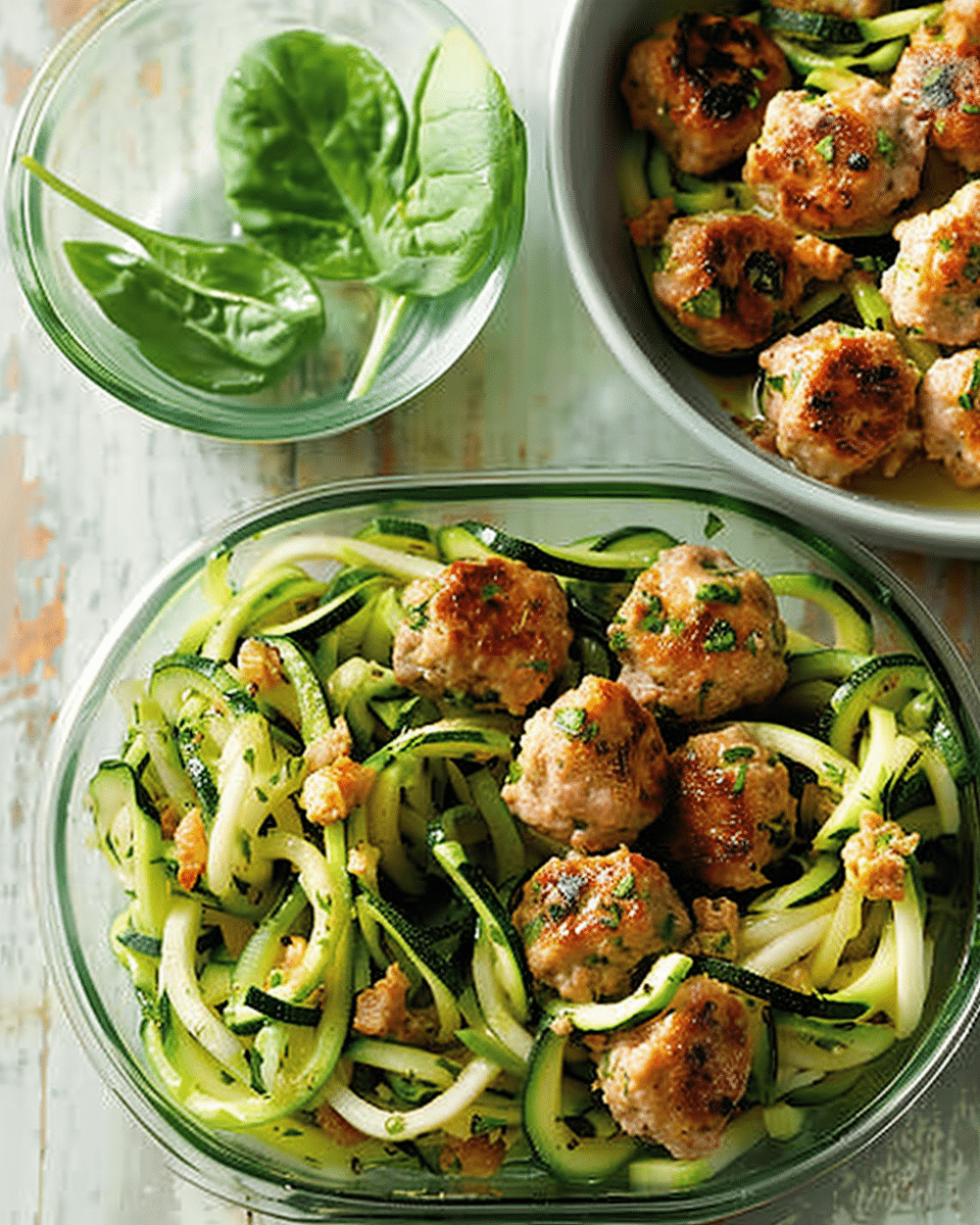 Zucchini Noodles with Turkey Meatballs
