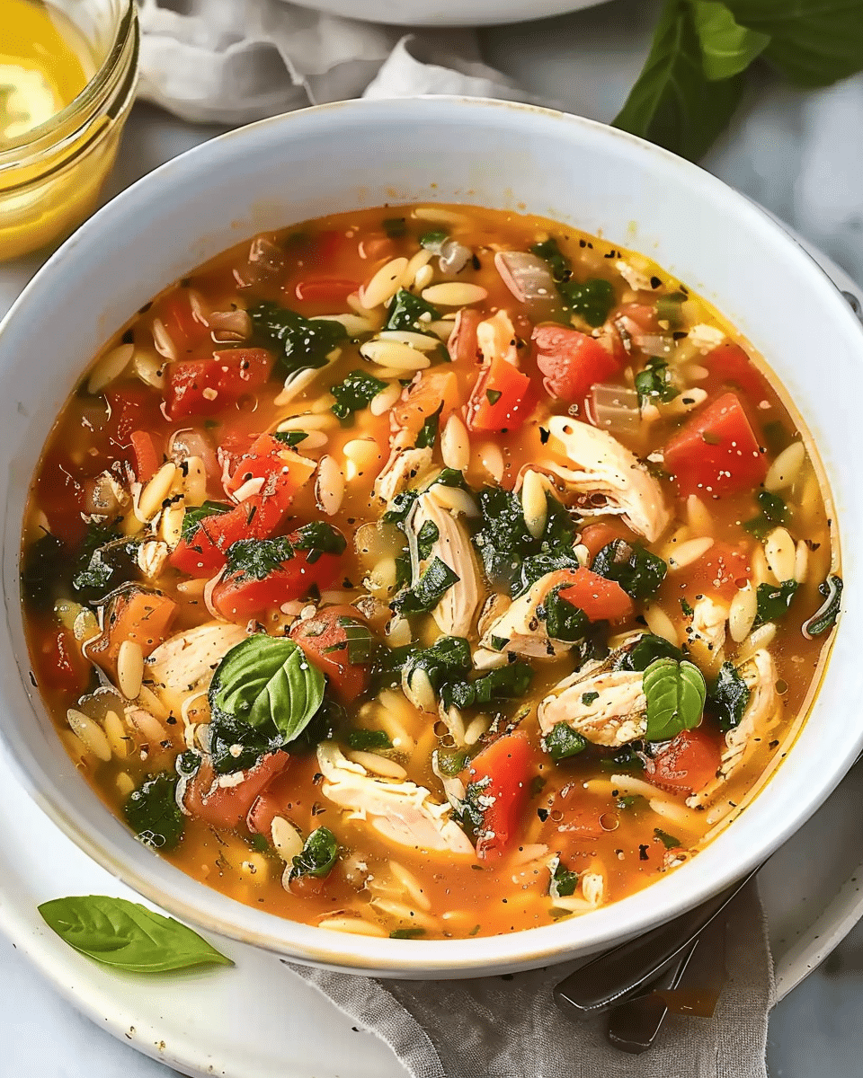 Greek Chicken Orzo Soup