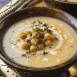 Lemony Garlic Roasted Chickpea Soup