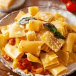 Paccheri Pasta with Sausage and Creamy Tomato Sauce