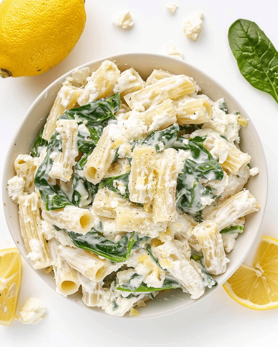 Lemon Ricotta Pasta with Spinach