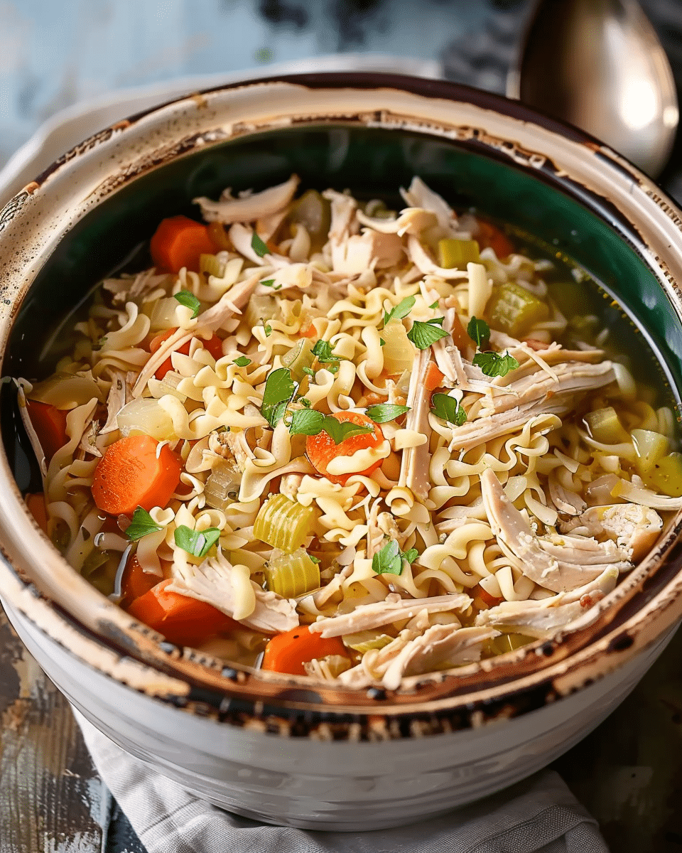 Slow Cooker Grandma’s Turkey Noodle Soup