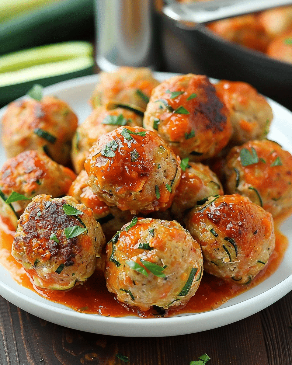 Baked Turkey Meatballs with Zucchini