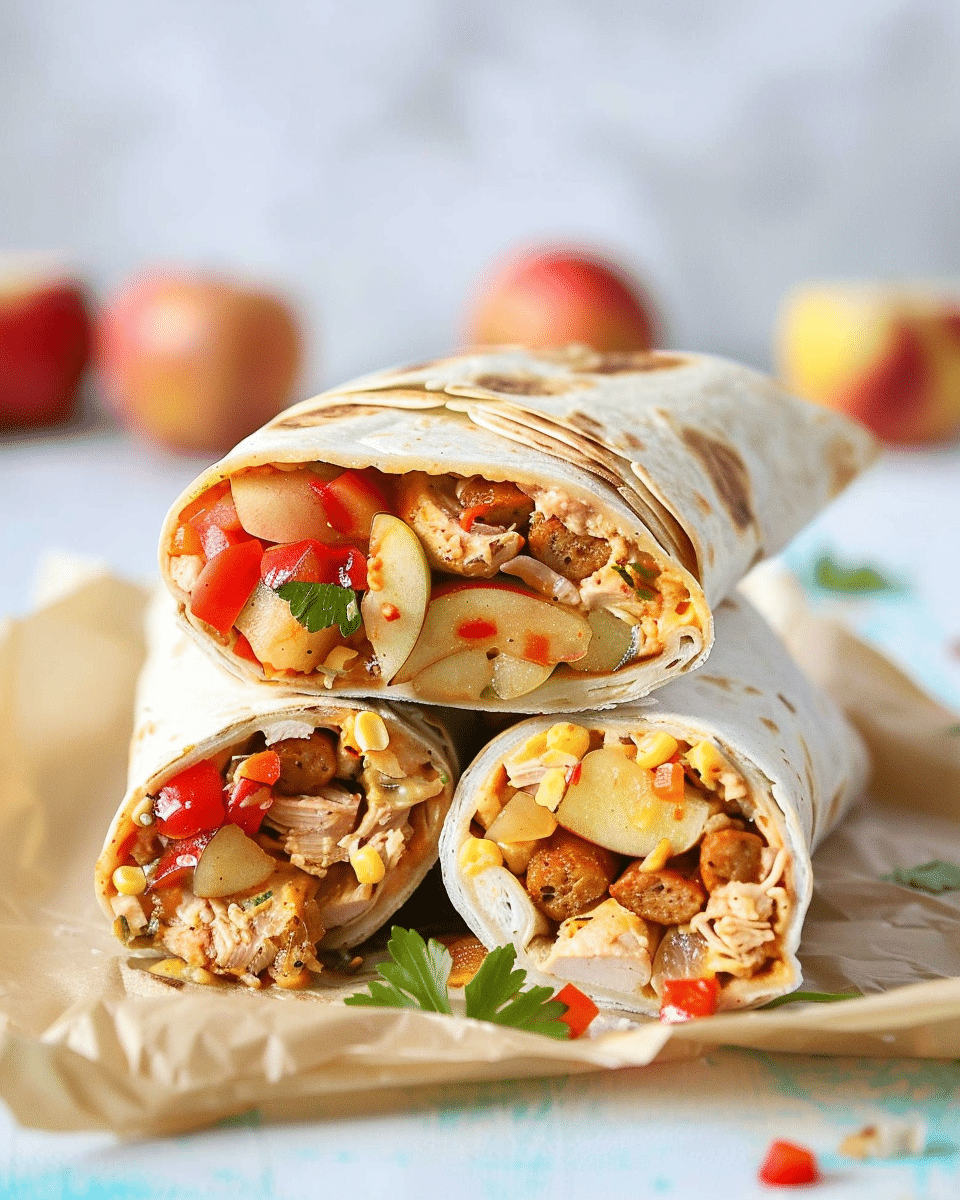 Chicken-Apple Sausage Breakfast Burritos