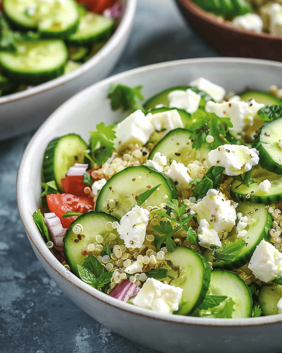 Greek Quinoa Salad with Feta and Cucumbers
