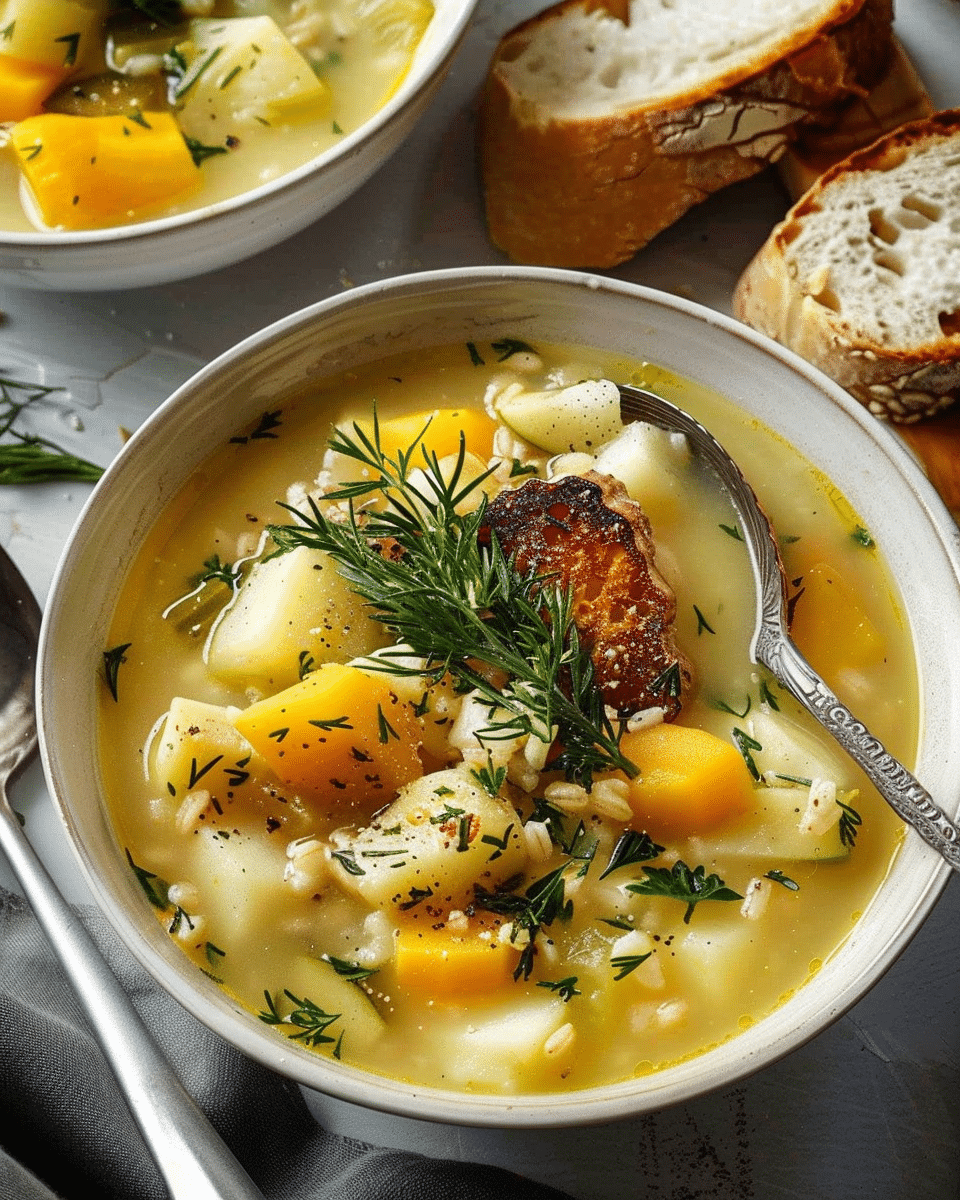 Root Vegetable Soup with Barley