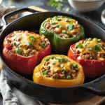 Stuffed Bell Peppers with Ground Turkey and Brown Rice