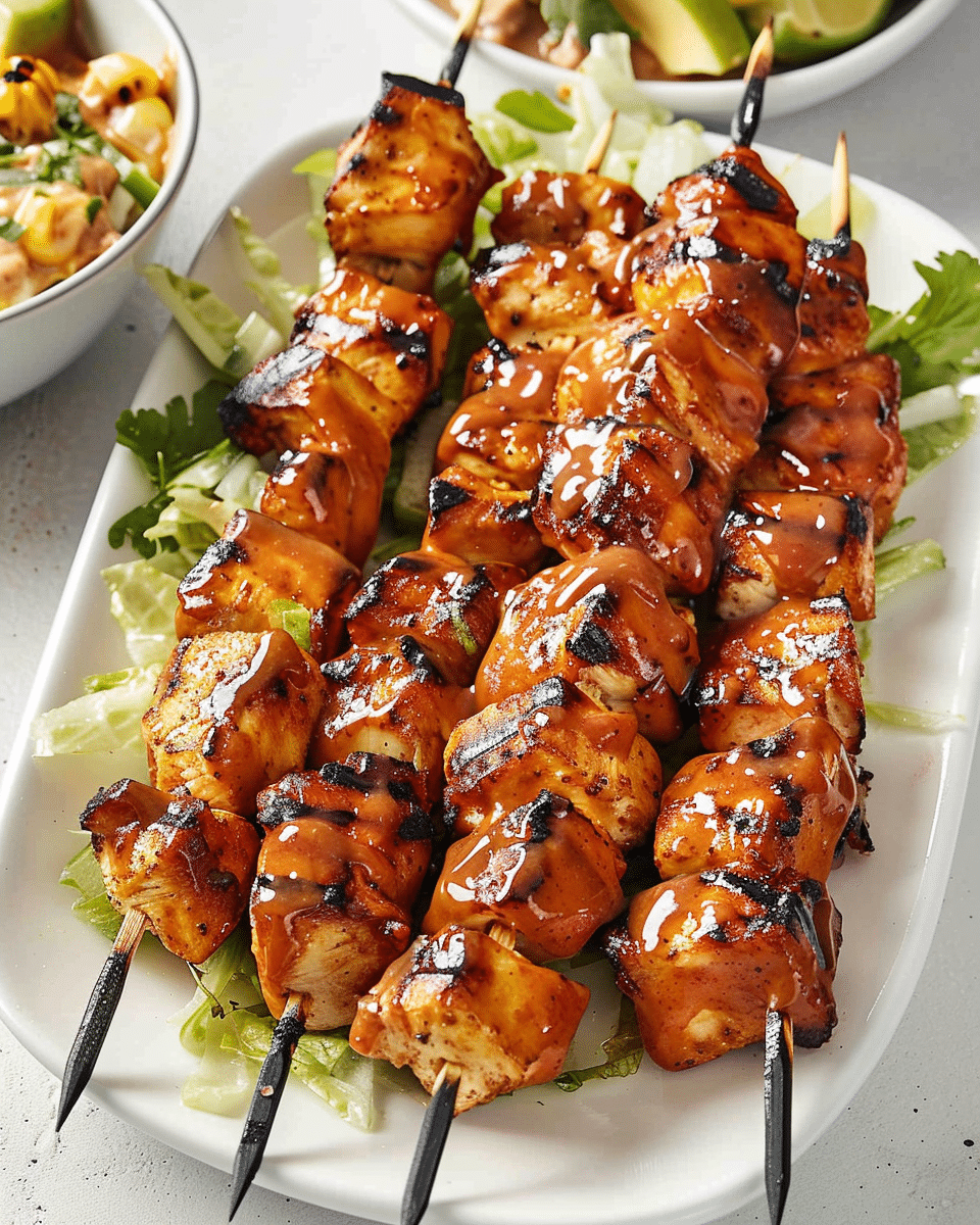 BBQ Chicken Skewer Salad