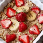 Protein Strawberry Banana Baked Oatmeal