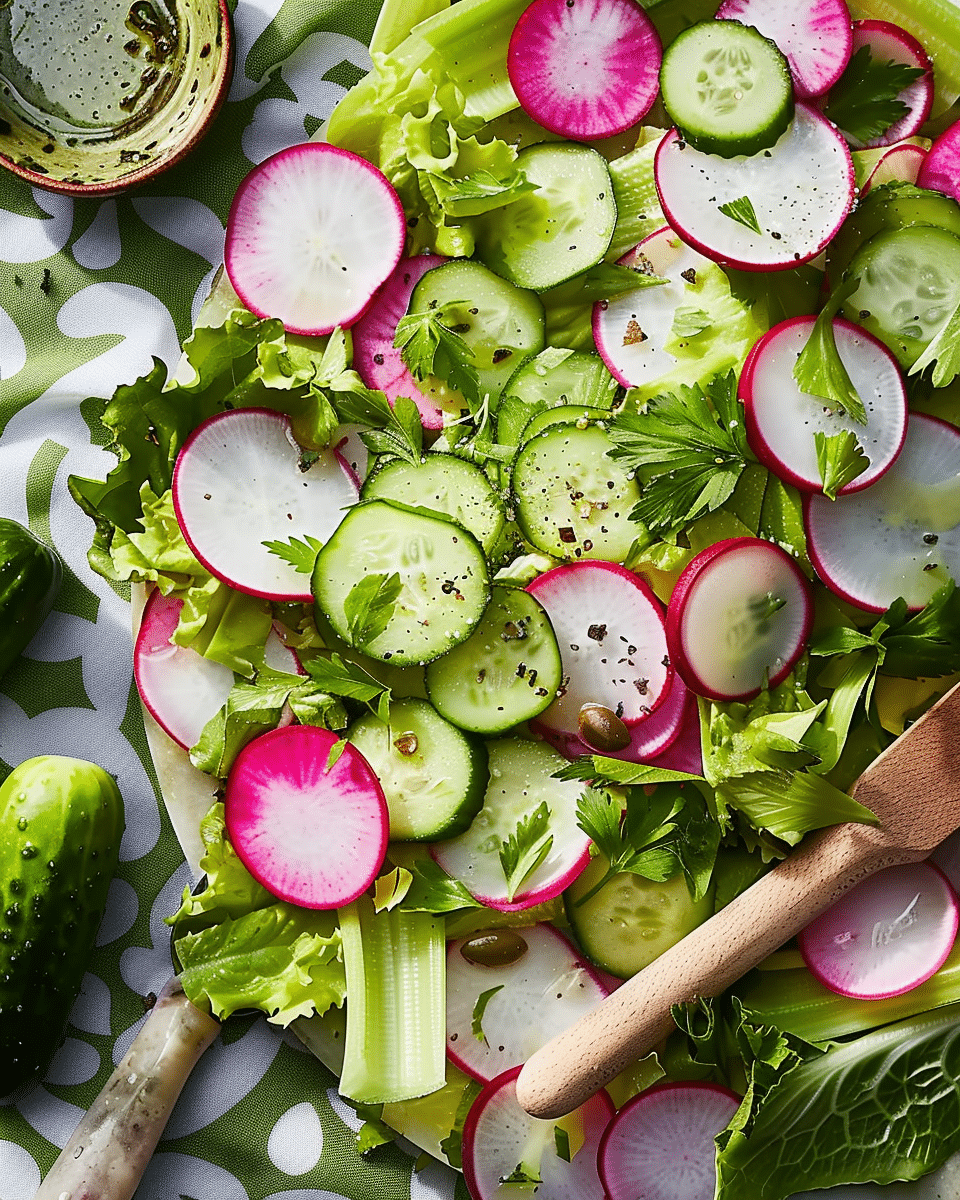 Radish, Celery and Cucumber Salad