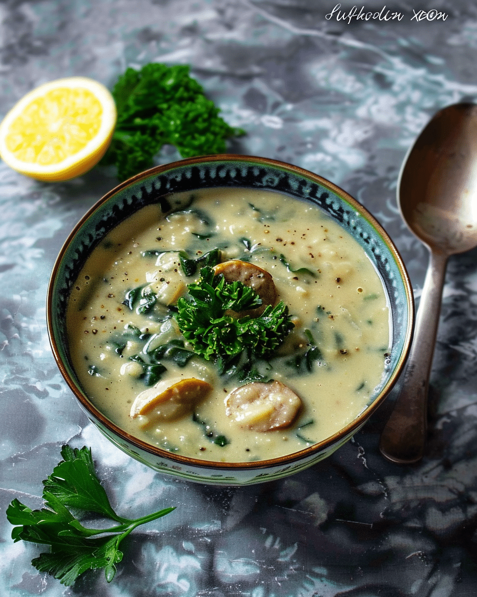 Keto Creamy Sausage & Spinach Soup