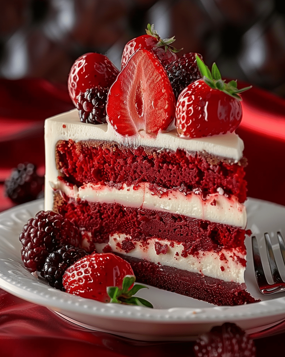 Red Velvet Strawberry Cheesecake