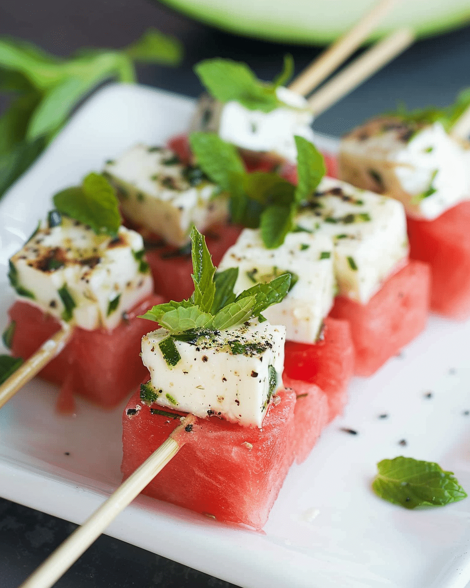 Watermelon Feta Skewers