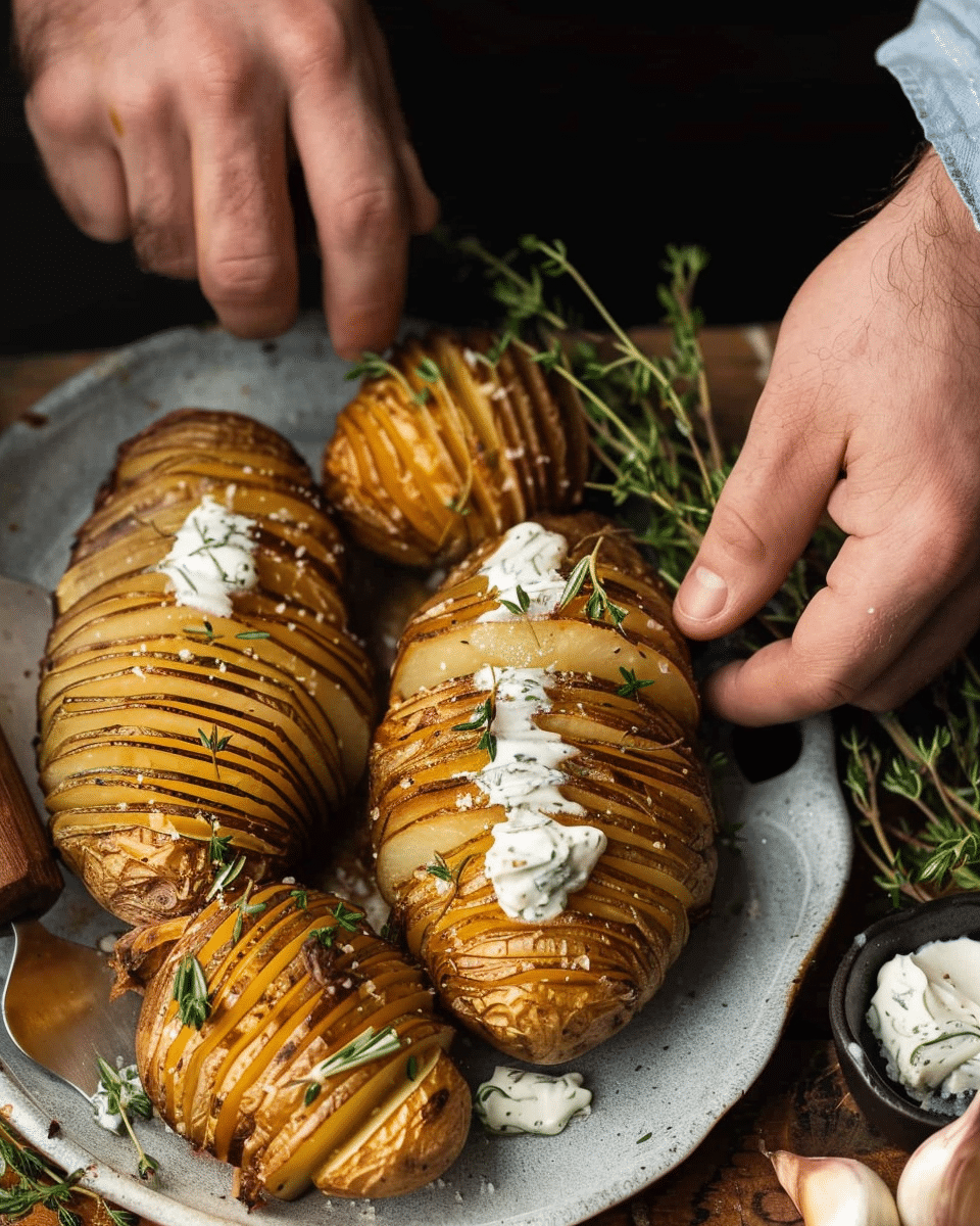 Hasselback Potatoes with Garlic Herb Butter