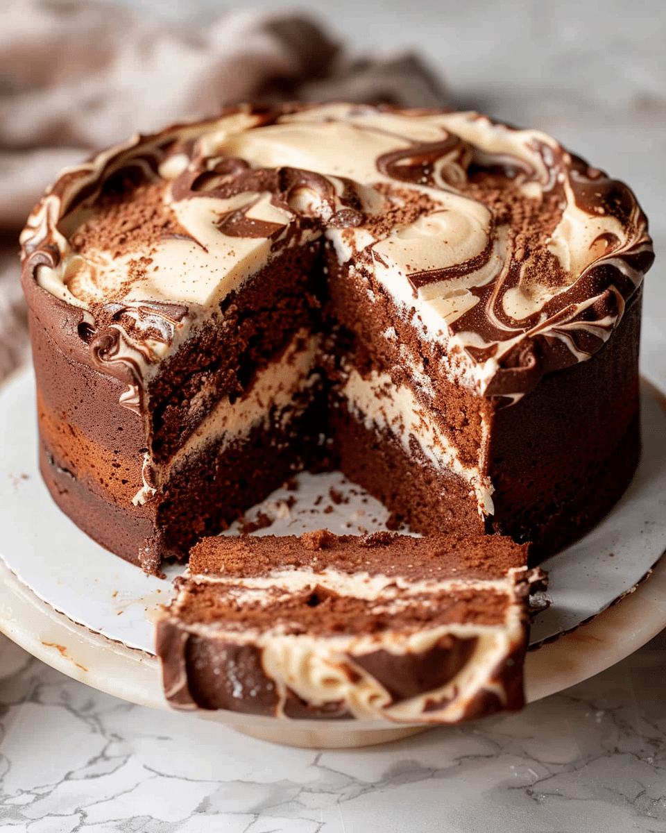 Chocolate and Vanilla Marble Cake