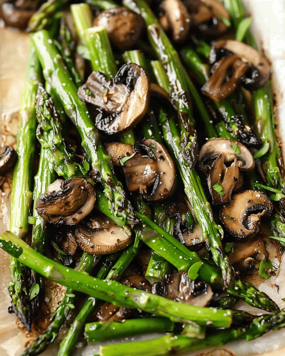 Roasted Asparagus and Mushrooms