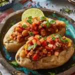 Stuffed Potatoes with Salsa & Beans
