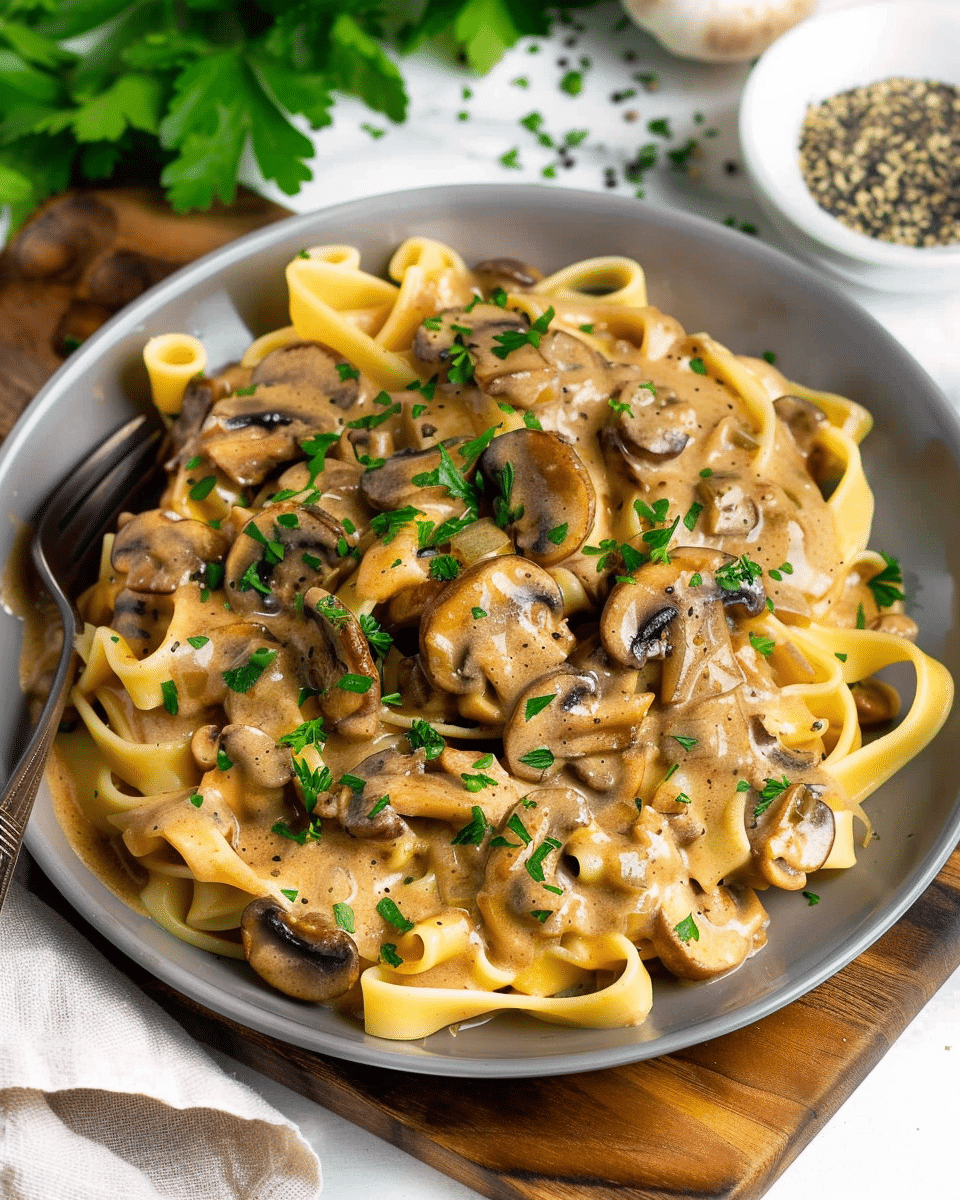 Vegan Mushroom Stroganoff