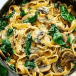 Mushroom Pasta with Parmesan and Spinach