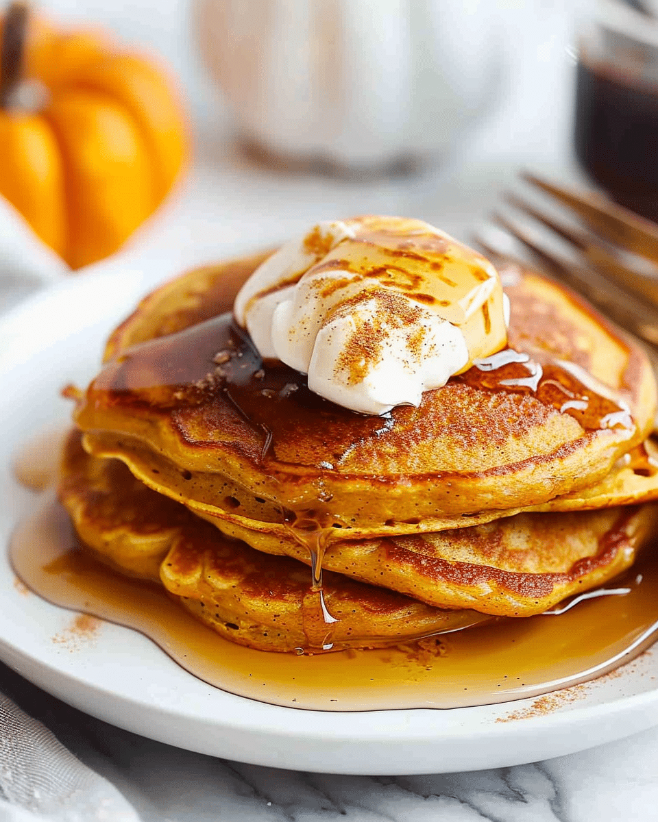 Healthy Pumpkin Spice Pancakes