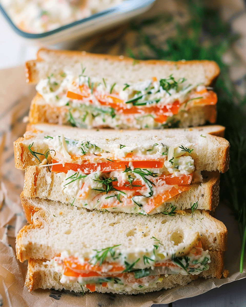 Veggie and Cream Cheese Sandwiches